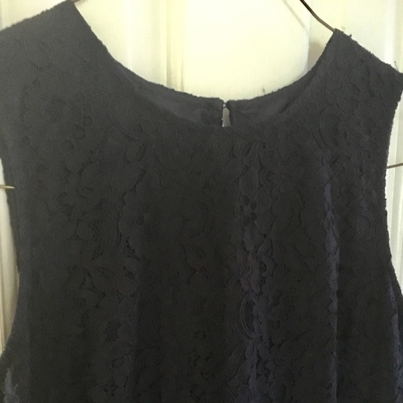 J Crew Navy Lace Pencil Dress - Picture 2 of 4